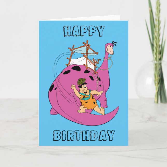 Tarjeta Los Picapiedra | Fred Sliding Down Tail (Anverso)