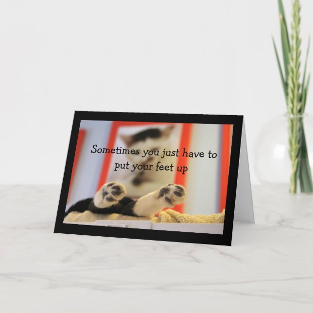 Tarjeta Los pies de gato se vuelven buenos deseos (Anverso)