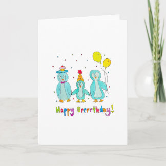 Tarjeta ¡los pingüinos dicen feliz cumpleaños!