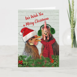 Tarjeta Los Pollos Te Desean Una Feliz Navidad