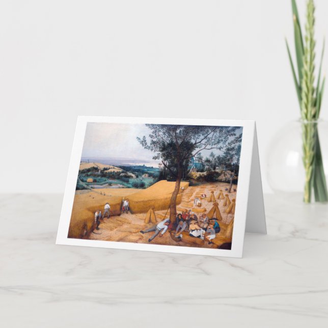 Tarjeta Los recolectores, Pieter Bruegel (Anverso)