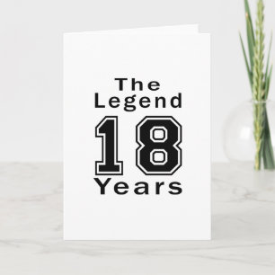 Tarjeta Los regalos de cumpleaños de la leyenda de 18 años