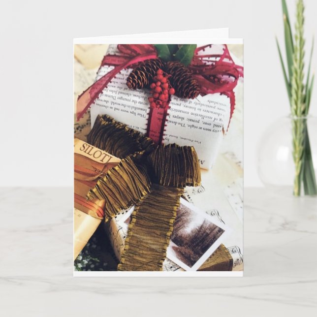 TARJETA LOS REGALOS ESTÁN AGRAVADOS/EL ÁRBOL ESTÁ TRIMMADO (Anverso)