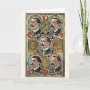 Tarjeta Los retratos del busto de cinco hermanos anillados
