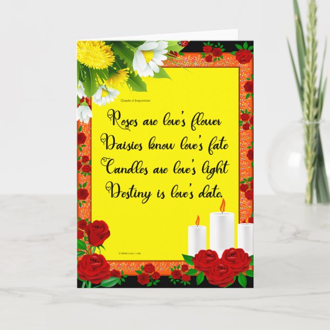 Tarjeta Los rosas son la flor del amor (Anverso)