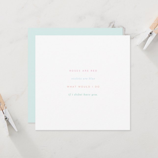 Tarjeta Los rosas Son Violetas Rojas Azul (Anverso/Reverso In Situ)