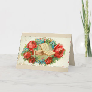 Tarjeta Los rosas victorianos reciben una buena carta