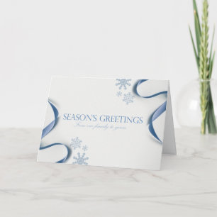 Tarjeta Los saludos de la temporada con copos de nieve