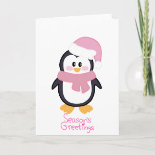 Tarjeta Los saludos de la temporada de pingüinos Navidades