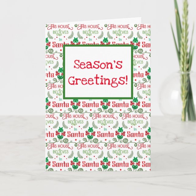 Tarjeta Los saludos de temporada creen en los Navidades de (Anverso)
