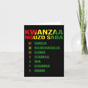 Tarjeta Los Siete Principios De Kwanzaa - Nguzo Saba