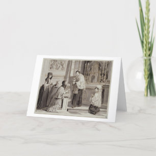 Tarjeta Los siete sacrificios: Comunión, 1779 (pluma, marr