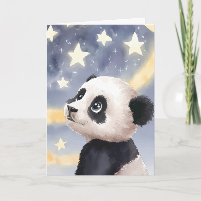 Tarjeta Los sueños estrellados: Un curioso panda explora l (Anverso)