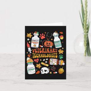 Tarjeta Los Técnicos Veterinarios Retro Hablaban Halloween