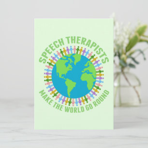 Tarjeta Los terapeutas del habla hacen que el mundo gire S