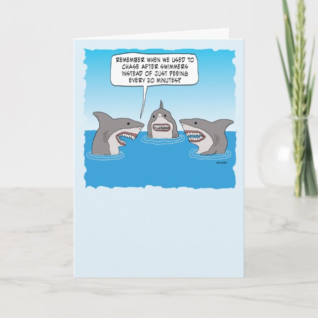 Tarjeta Los Tiburones Antiguos Y Divertidos Pasan Su Tiemp (Anverso)