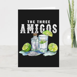 Tarjeta Los Tres Amigos Lime Sal Tequila Divertido Cinco D