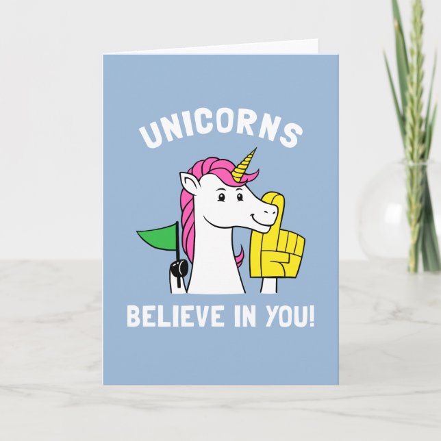 Tarjeta Los unicornios creen en usted (Anverso)