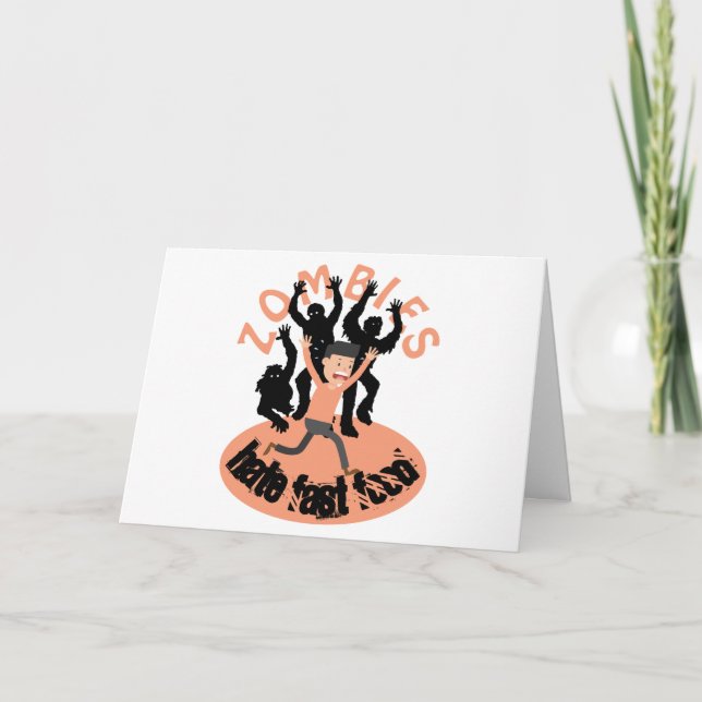 Tarjeta Los zombies odian la comida rápida (Anverso)