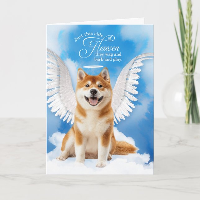 Tarjeta Loss of a Dog Akita Inu Angel Pet Sympathy (Anverso)