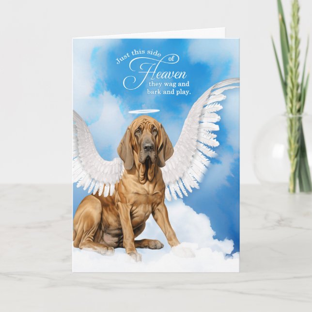 Tarjeta Loss of a Dog Bloodhound Angel Pet Sympathy (Anverso)