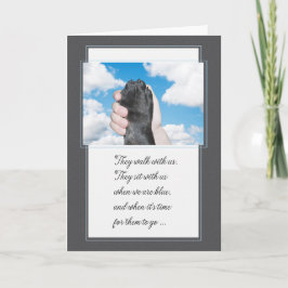 Tarjeta Loss of a Dog Hand Holding a Paw Pet Sympathy