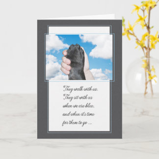 Tarjeta Loss of a Dog Hand Holding a Paw Pet Sympathy