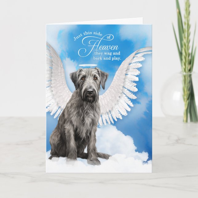 Tarjeta Loss of a Dog Irish Wolfhound Angel Pet Sympathy (Anverso)