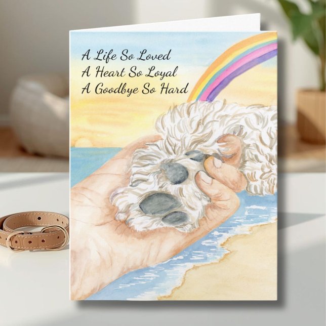 Tarjeta Loss of Dog Paw being Held By Hand With Rainbow  (Subido por el creador)