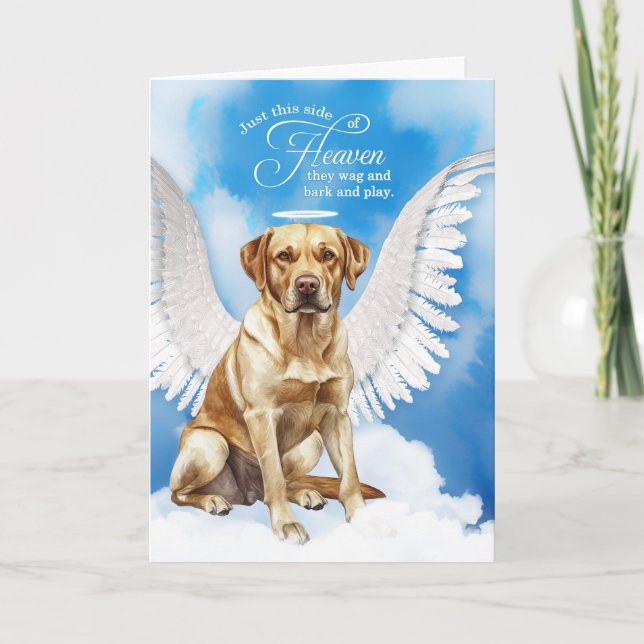 Tarjeta Loss of Dog Yellow Labrador Retriever Pet Sympathy (Anverso)