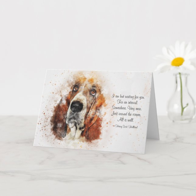 Tarjeta Loss of Pet Dog (Basset Hound) Custom Sympathy  (Planta pequeña)