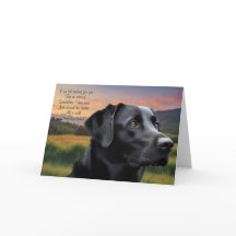Loss of Pet Dog (Black Lab) Custom Sympathy Card