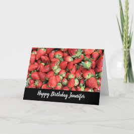 Tarjeta Lote de Fresas Jugosas Rojas Cumpleaños