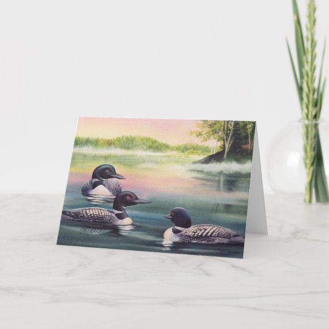 Tarjeta Lotes norteamericanos en el arte acuático del lago (Anverso)