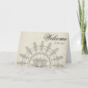 Tarjeta Loto Mínimo Blanco Bienvenida Deseos