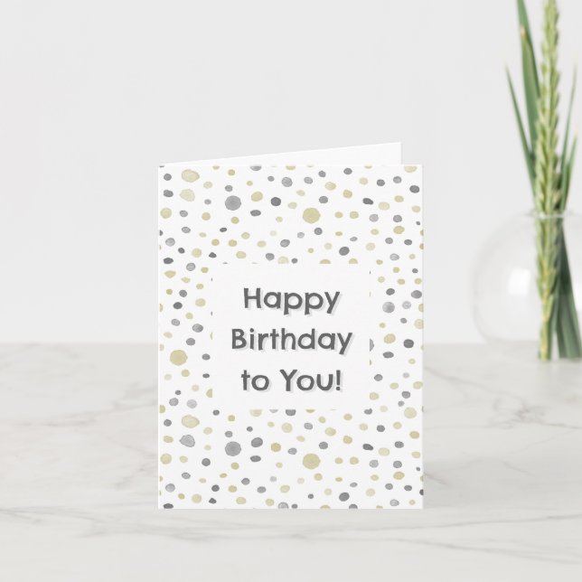 Tarjeta Lottie Confetti Watercolor Dots Birthday Card (Anverso)
