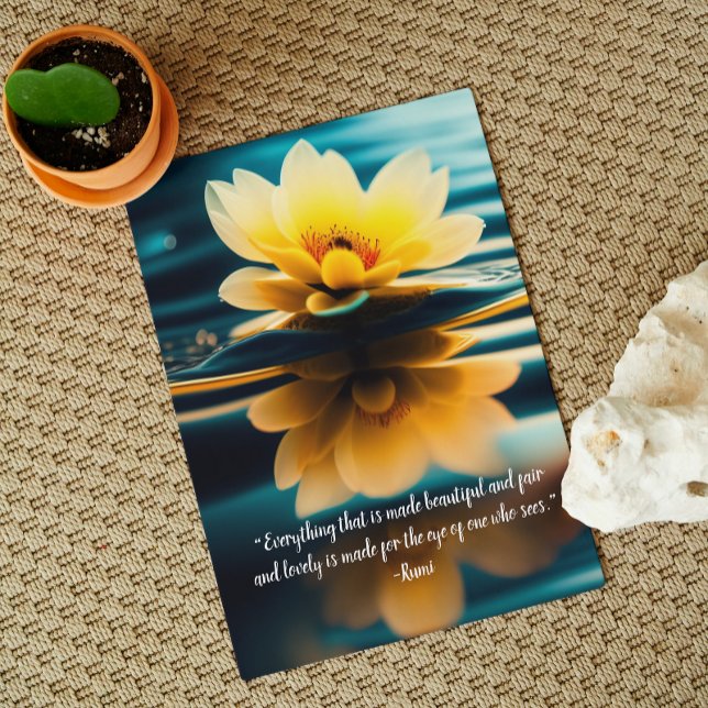 Tarjeta Lotus Everything Beautiful Rumi Cita de bienvenida (Subido por el creador)
