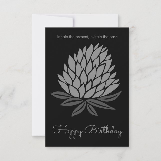 Tarjeta Lotus Flower Inspirador Mindful Birday (Anverso)