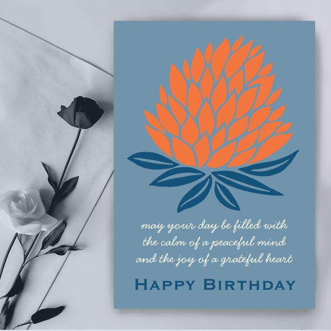 Tarjeta Lotus Flower Inspirador Mindful Birday (Lotus Flower Inspirational Mindfulness Quote Happy Birthday Digital or paper custom Card
)