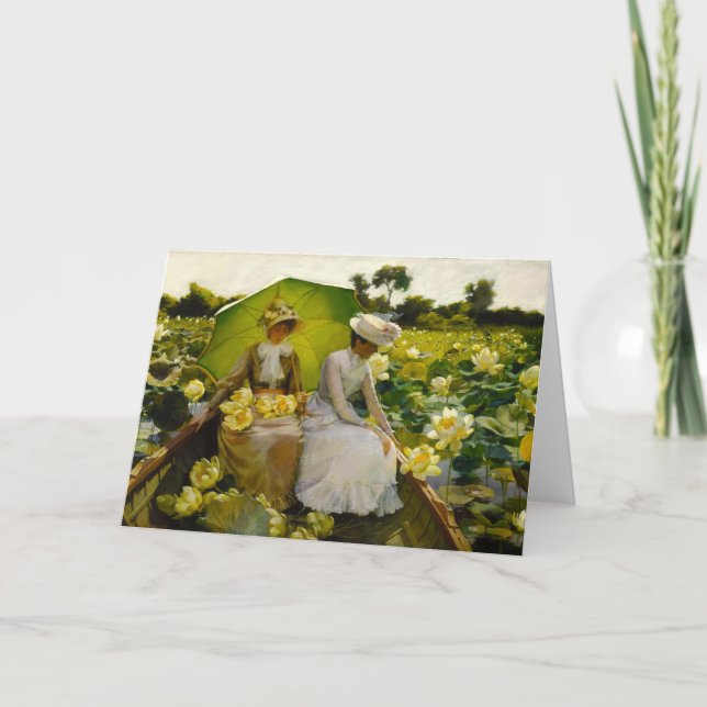 Tarjeta Lotus Lilies | Charles Courtney Curran (Anverso)