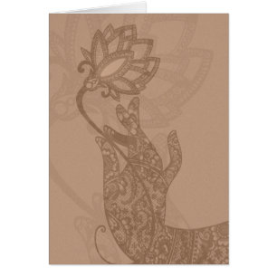 Tarjeta Lotus Mudra Mehndi (en blanco para cualqui