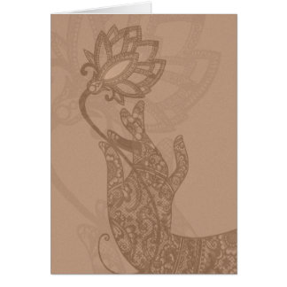 Tarjeta Lotus Mudra Mehndi (en blanco para cualqui