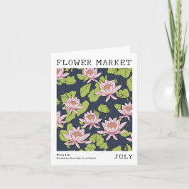Tarjeta Lotus Water Lily Birth Flower Market July Cumpleañ