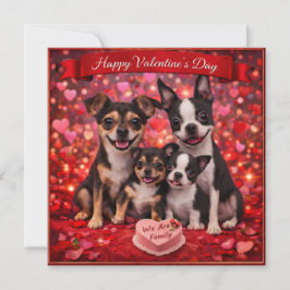 Tarjeta Louie y Luna y una familia de 4