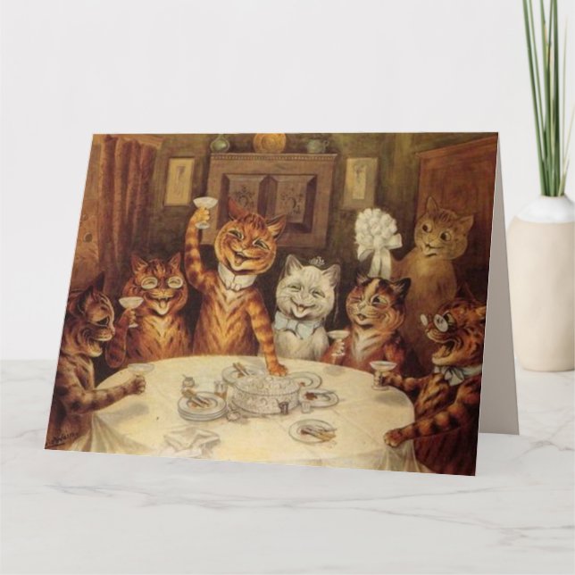 TARJETA LOUIS WAIN CAT CATS CELEBRACIÓN DE CUMPLEAÑOS GRAN (Anverso)