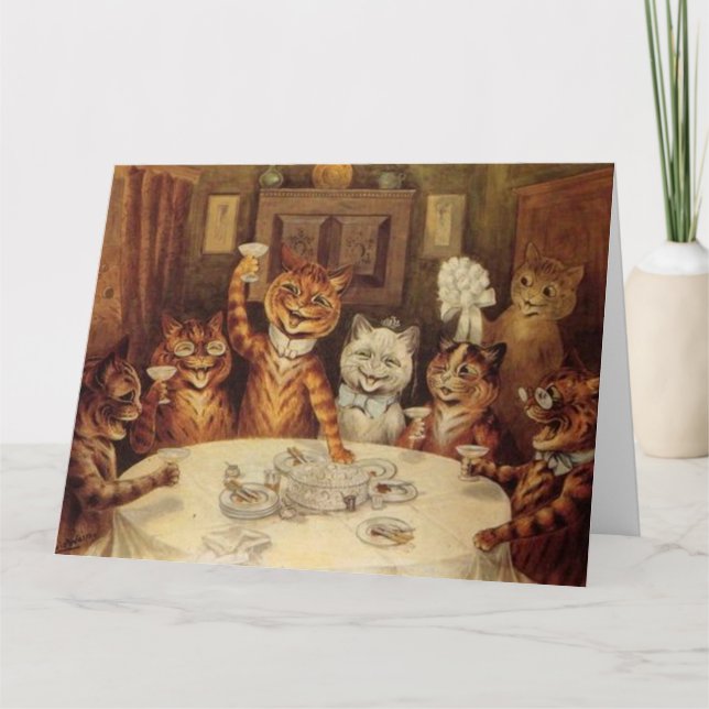 TARJETA LOUIS WAIN CAT CATS NAVIDADES CELEBRACIÓN GREETING (Anverso)