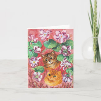 Tarjeta Louis Wain Kitties y Pansies