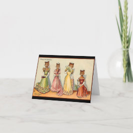 Tarjeta Louis Wain Wallflower Chica Cats