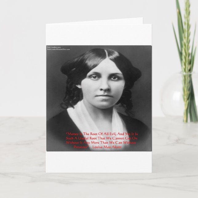 Tarjeta Louisa May Alcott apuesta por la sabiduría (Anverso)