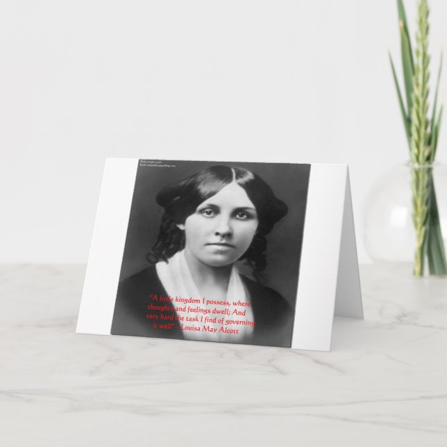 Tarjeta Louisa May Alcott "Little Kingdom" Cita Saludos (Anverso)